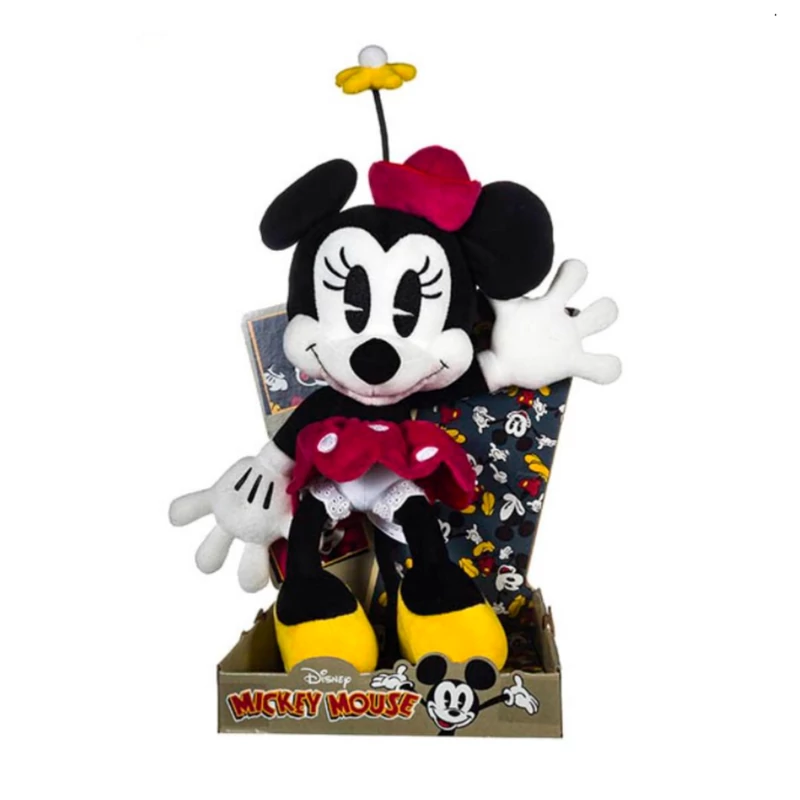 Minnie egér 90. évfordulós eredeti Walt Disney retro plüssfigura 30 cm - Minnie Mouse plüss