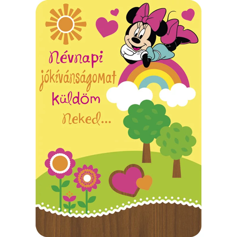 Minnie egér képeslap - Boldog névnapot