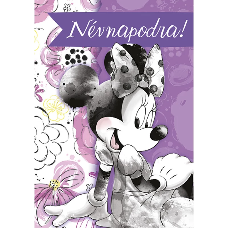 Képeslap - Minnie egér - Minnie Mouse Boldog névnapot