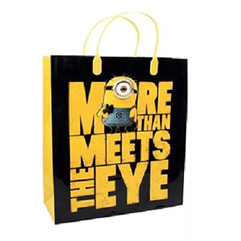 Ajándéktasak Gru minion fekete PVC - nagy