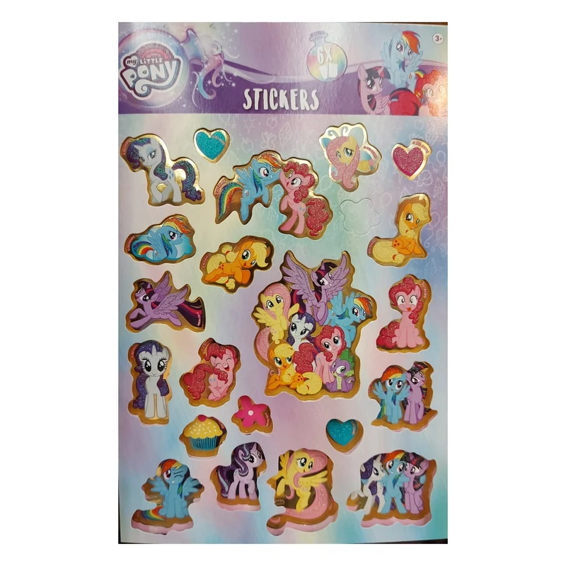 My little pony matrica szett - Én kicsi pónim csillámos matrica szett - 6 ív
