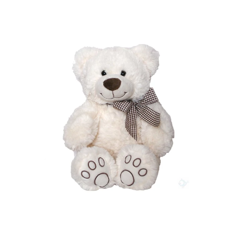 Barátságos pihe-puha fehér maci plüssfigura 25 cm - Fehér maci plüss