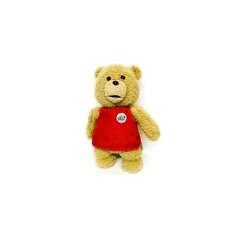 Ted beszélő piros kötényes plüss medve  30 cm - Ted plüss