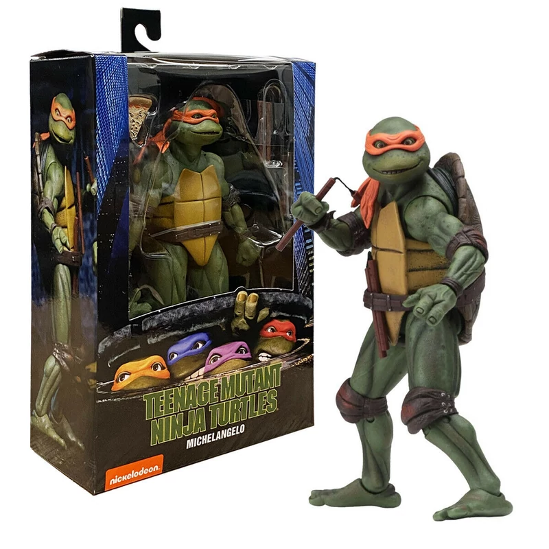 TiniNindzsa Teknőcök Michelangelo mozgatható prémium figura kiegészítőkkel 17 cm - Michelangelo figura