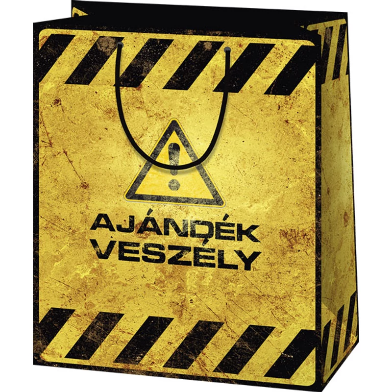 Ajándéktasak Ajándék veszély felirattal - kicsi