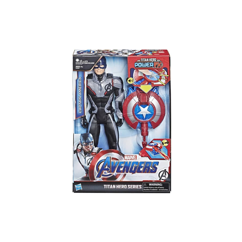 Avengers Bosszúállók Amerika Kapitány mozgatható beszélő műanyag figura lőszer kilövő pajzzsal 28 cm