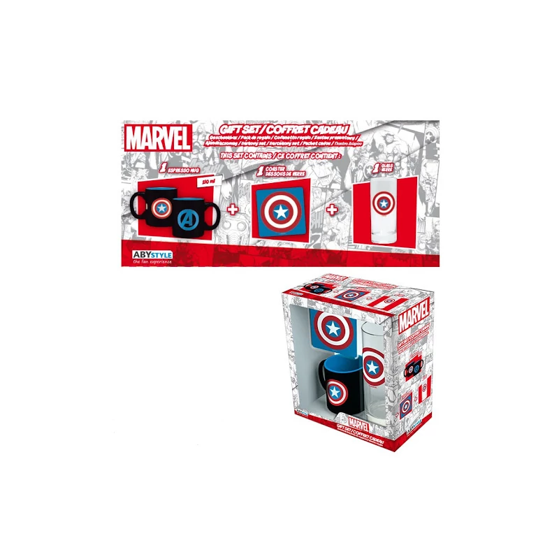 Avengers Bosszúállók Amerika Kapitány logós ajándék szett MARVEL díszdobozban