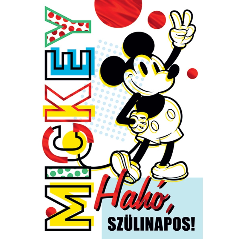 Képeslap - Mickey egér Hahó szülinapos - Mickey Mouse képeslap