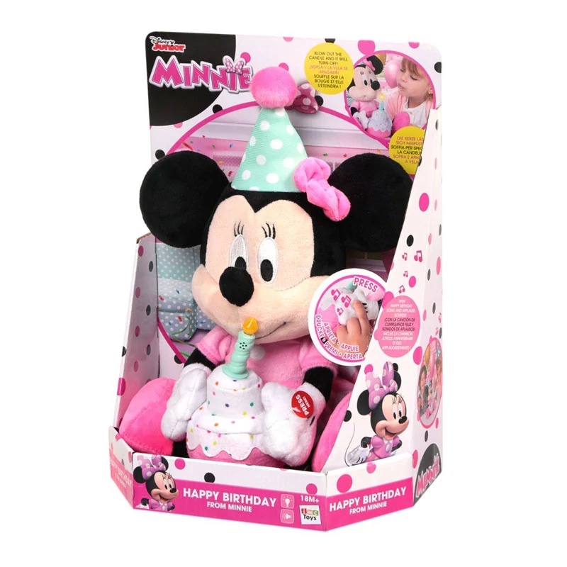 Minnie egér interaktív plüssfigura díszdobozban 30 cm - Minnie Mouse Boldog születésnapot