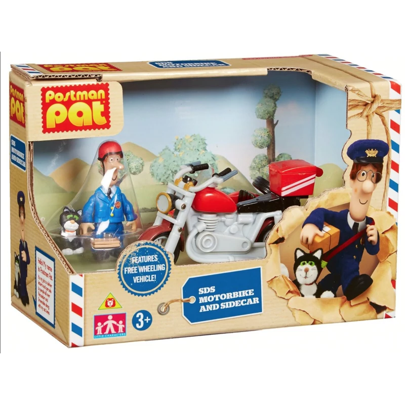 Postás Pat játék szett: Pat és Jess figura és motorbicikli