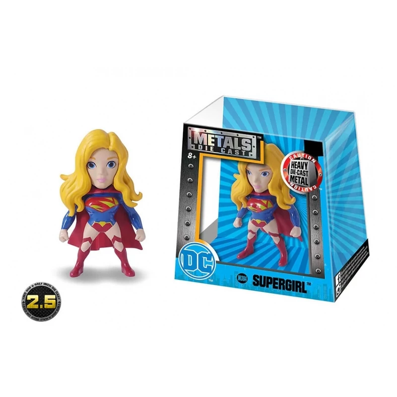 DC SuperGirl kis fém figura díszdobozban 6 cm
