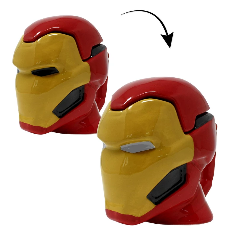 Avengers Bosszúállók Vasember fej alakú, hő hatására változó prémium MARVEL kerámia bögre díszdobozban - Ironman kerámia bögre